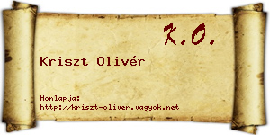 Kriszt Olivér névjegykártya