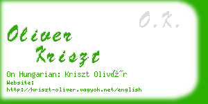 oliver kriszt business card